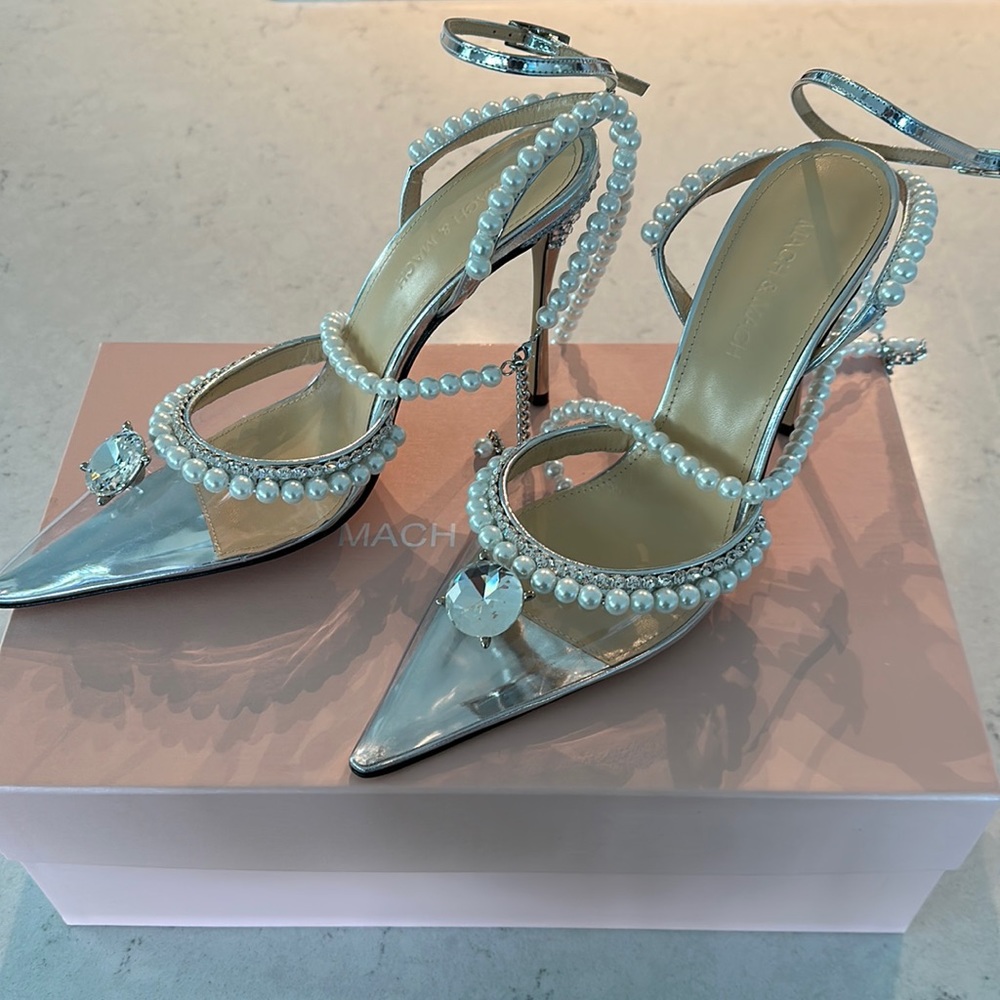 Mach & Mach Diamond of Elizabeth Embellished High Heel Pumps